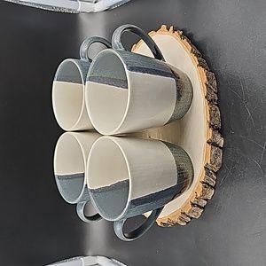 Set of 4 Sango Odyssey Blue Mugs